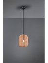 Sospensione Runa Nero E Diffusore Sisal Marrone Ø25 cm Trio Lighting