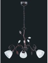 Sospensione Rustica 3xE14 Traditio Ruggine Coppe Vetro Bianco Ø70 cm Trio Lighting