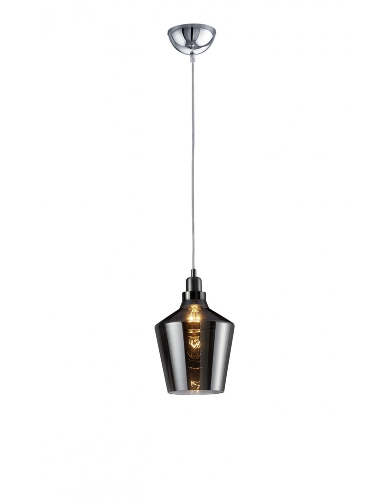 Sospensione Singola Calais Bicchiere Vetro Fumé Trio Lighting
