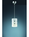 Sospensione Singola Moderna Vetro Decoro Foglia Argento Nikosia Trio Lighting