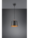 Sospensione Singola Paralume Nero Oro Harris Trio Lighting