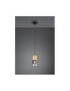 Sospensione Singola Robin Ottone Vetro Fumé Trio Lighting