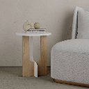 Tavolino da salotto Luna bianco e rovere 40x40x47h EFFEZ