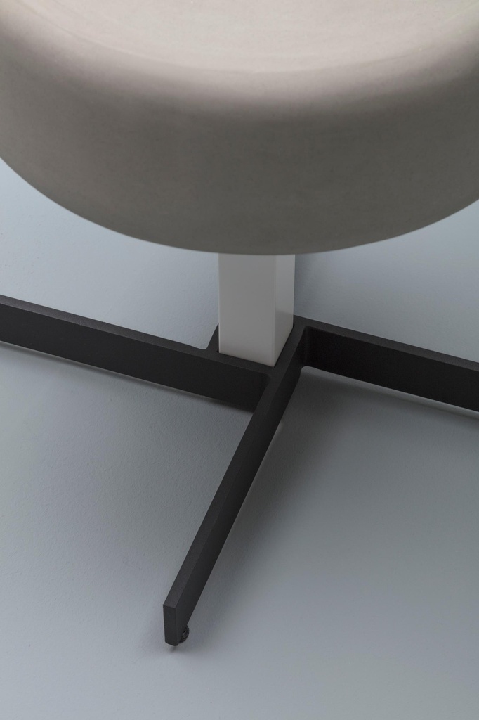 Tavolino in mdf con top grigio D42xD42x52h cm
