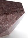 Tavolino in pietra fossile top viola 102x102x40h cm