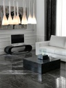 Tavolino moderno  pietra nero cm 80 x 80 x h 28