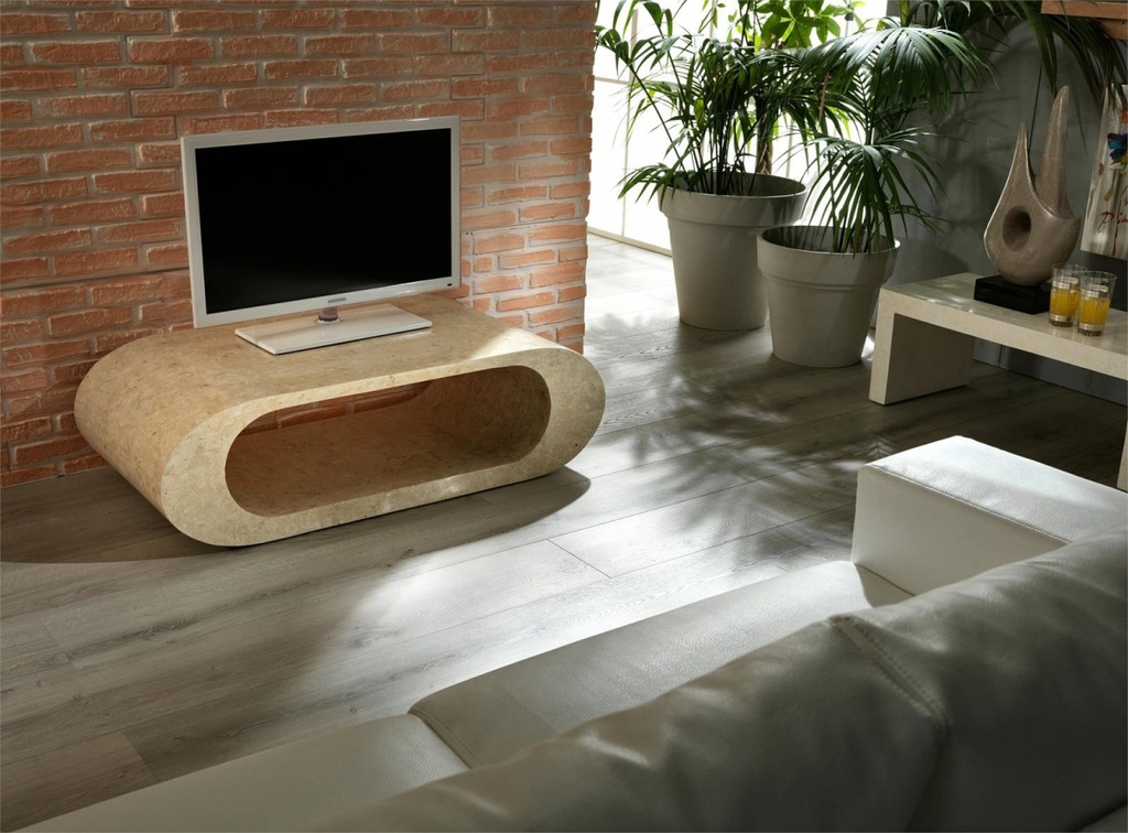Tavolino moderno pietra beige cm 120 x 62 x h 35