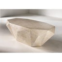 Tavolino moderno pietra fossile beige cm 120 x 70 x h 40