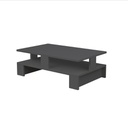 Tavolino da salotto antracite doppio ripiano 80x50x27,5 cm
