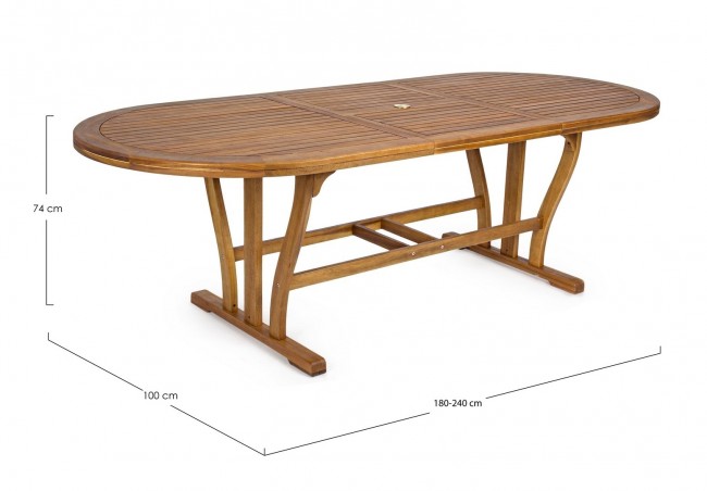 Tavolo Noemi allungabile in legno nobilitato ovale 180/240x100 cm