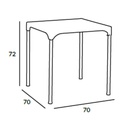 Tavolo Prime polipropilene bianco quadrato 70x70