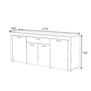 (2c) Madia quattro ante un cassetto Rovere FIESTA 177x40x h76 cm(FIESTACREDRO)