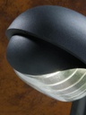 Testa-palo in termoplastico con diffusore in vetro stampato - Dimensioni: 60mm x 155mm - Alimentazione 230V - Potenza massima 60W nero