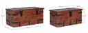 Set 2 cassapanca marrone in legno stile fusion