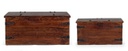 Set 2 cassapanca marrone in legno stile fusion