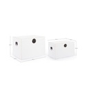 Set 2 Baule Pechino bianco in legno