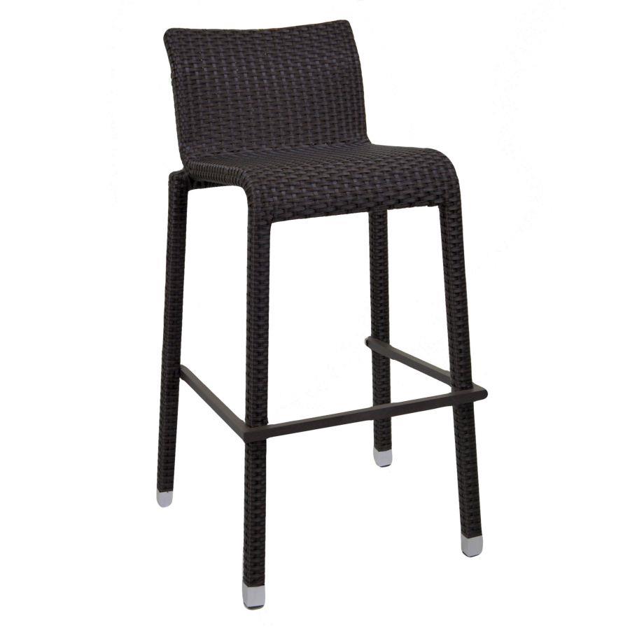 Sgabello bar polyrattan adila noce cm49x59h81-103