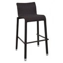 Sgabello bar polyrattan adila noce cm49x59h81-103