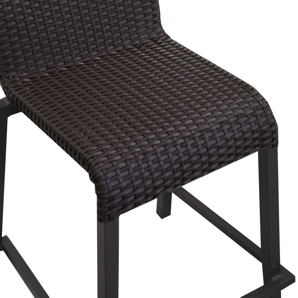 Sgabello bar polyrattan adila noce cm49x59h81-103