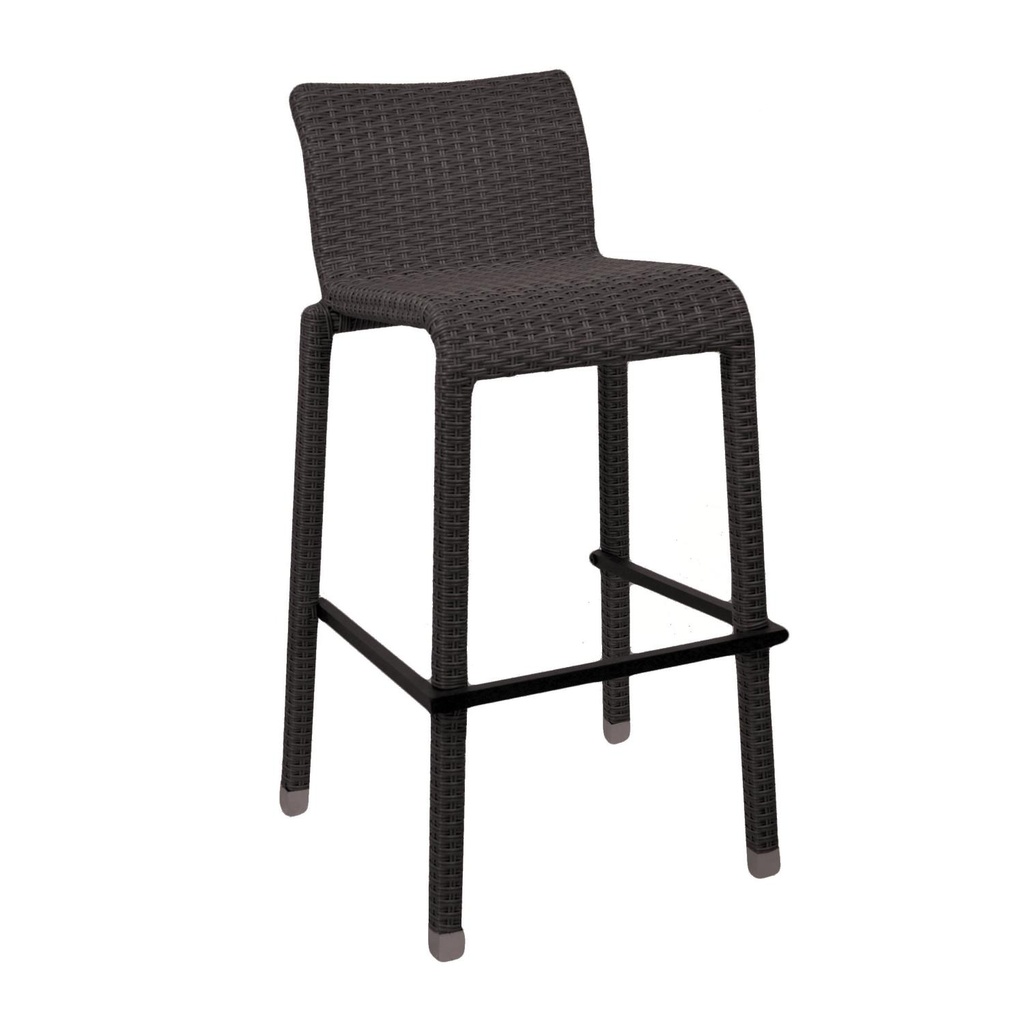 Sgabello bar polyrattan adila noce cm49x59h81-103