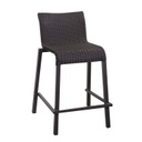 Sgabello bar polyrattan adila noce cm49x59h81-103
