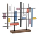 Soprammobile acciaio legno Mondrian