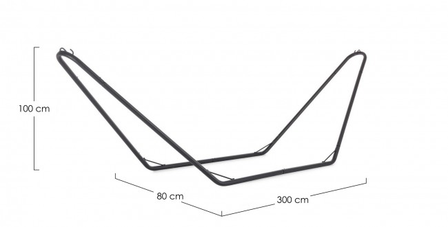 Supporto amaca in acciaio Antracite 300x80x h100 cm
