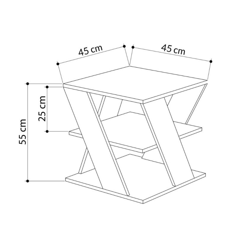 Tavolino da salotto antracite Cyclo 45x45xh.55 cm