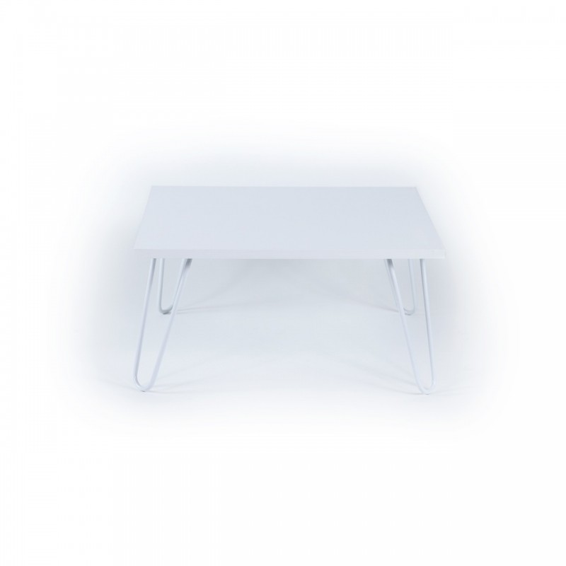 Tavolino per colazione letto bianco Con gambe pieghevoli cm 60 x 60 x 29 h