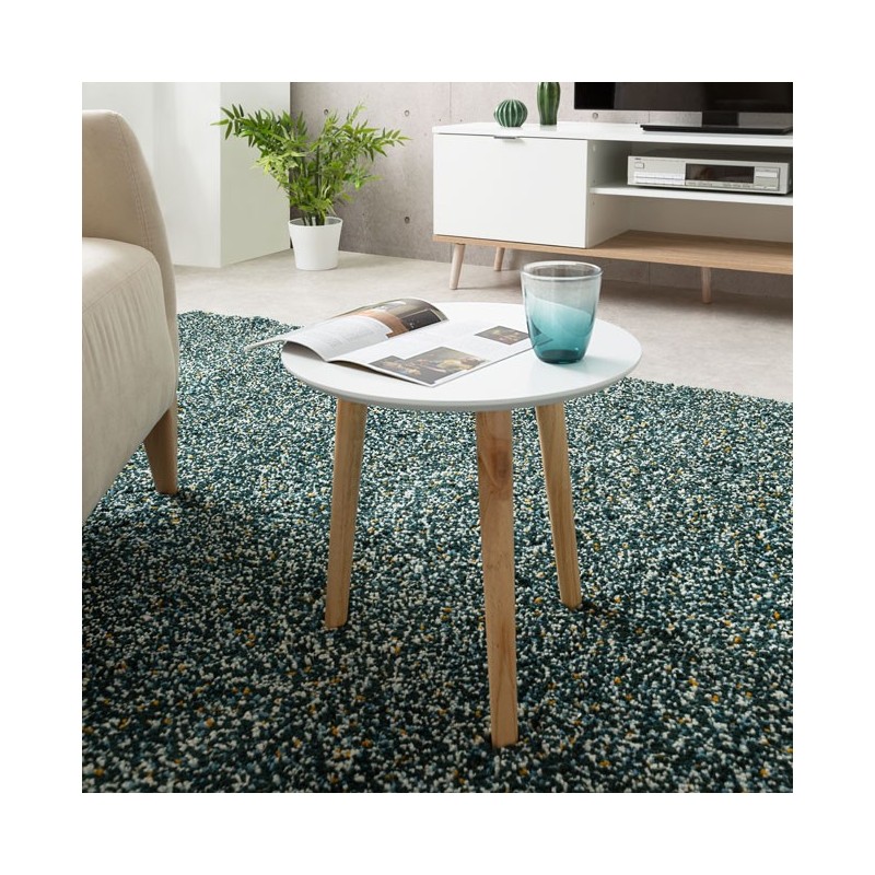 Tavolino tondo bianco 3 piedi legno di pino diam.48xh.45 cm