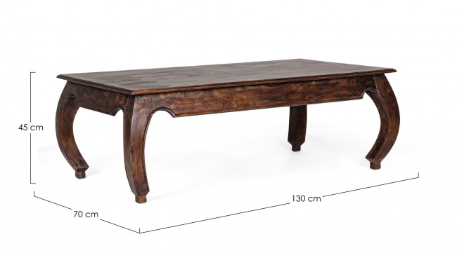 Tavolino jaipur opium in legno stile fusion cm 130x70