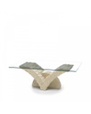 Tavolino trasparente-beige 70 cm x 120 cm H. 40 cm