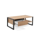 Tavolino salotto con cassetto quercia antracite cm 100x 55 x 40 h(DENVER55)