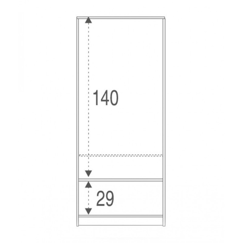 Armadio multiuso due ante due cassetti Eucalipto 77x52x h182 cm