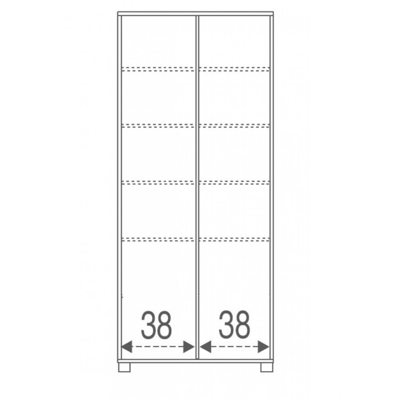 Armadio multiuso due ante scorrevoli con ripiani Bianco 82x41x h190 cm