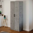 Armadio scarpiera multiuso grigio cemento due ante 6 ripiani h.182x71x38 cm