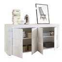 (2c) Mobile madia 4 ante grigio e struttura bianca 181x42xh.84 cm.(JULYM4ABIBE)