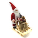 Babbo natale tessuto con slitta regali rosso cm33x12h30
