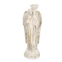 Angelo resina bianco oro con lanterna cm15x11h40