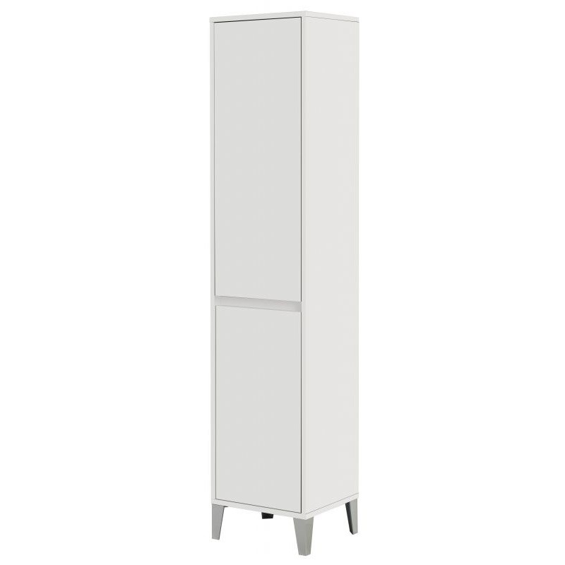 Armadietto Porta Biancheria Laccato Bianco 40x35x h183 cm