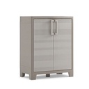 Armadio basso in resina due ante tre ripiani Beige GULLIVER 80x44x h100 cm