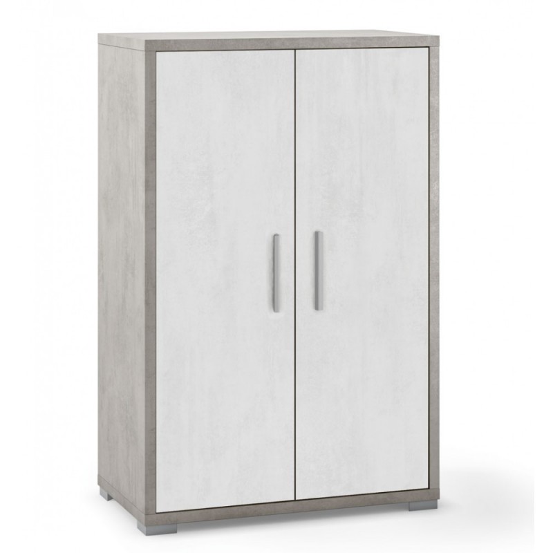 Armadio multiuso due ante Cemento Bianco 71x41x h110 cm