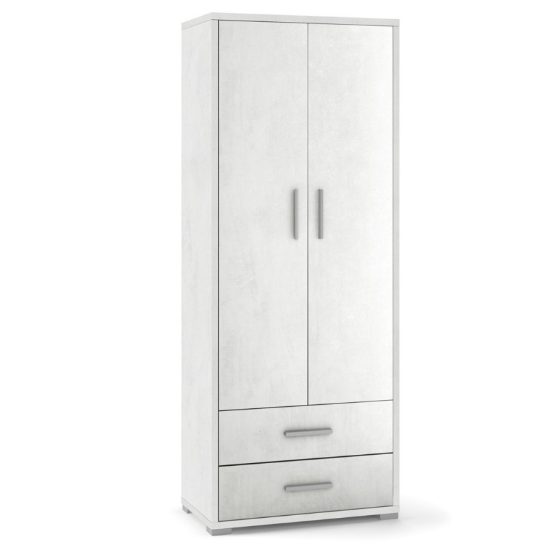 Armadio multiuso due ante due cassetti Bianco Ossido 71x41x h182 cm