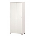 Armadio multiuso due ante scorrevoli con ripiani Bianco 82x41x h190 cm