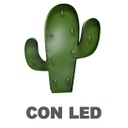 Cactus metallo verde con led cm 25