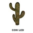 Cactus metallo verde con led cm 40x58
