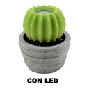 Candela Led Cactus con vaso fontana cm 23 x 28 h