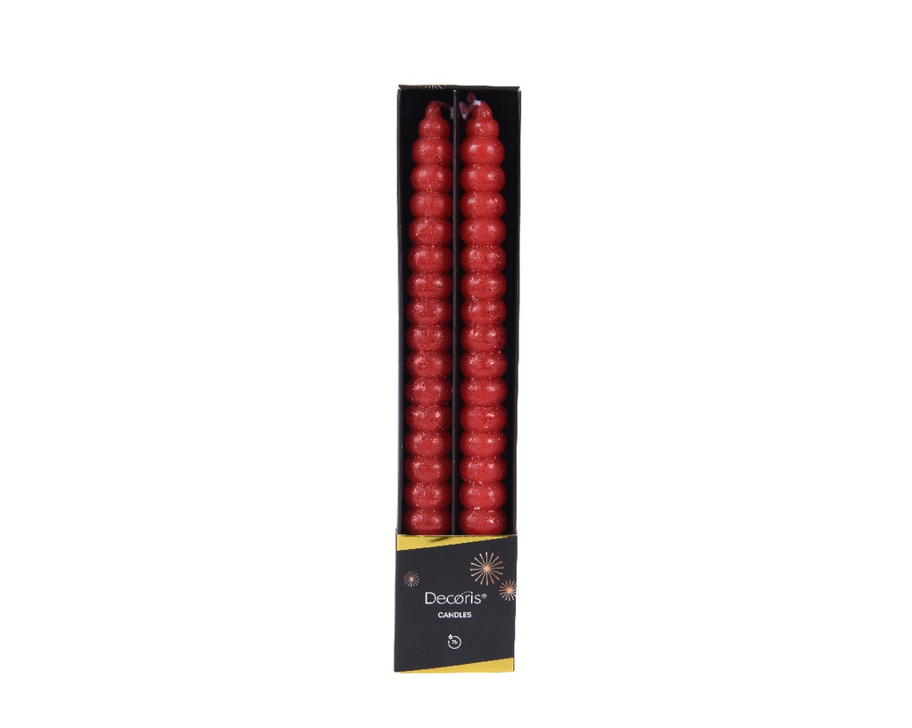 Candele di cera da cena con brillantini H 25 x Ø 2.2 cm