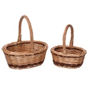Cestino vimini 1-2 naturale ovale mini cm 17x13h6/18