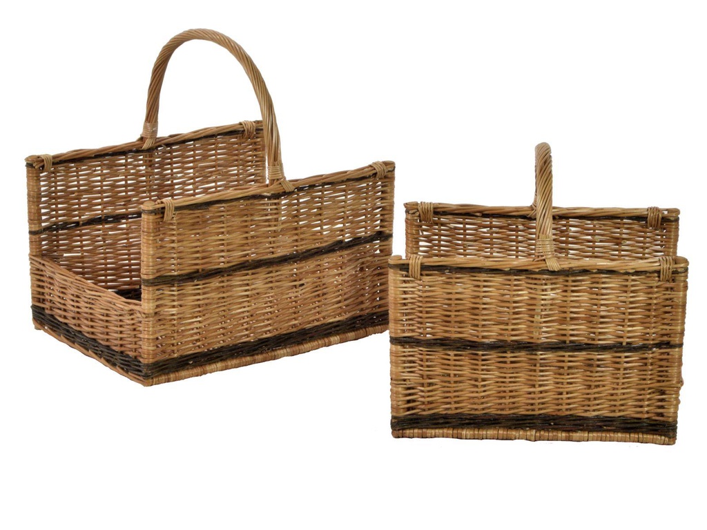 Cesto portalegna vimini 1-2 bollito rettangolare cm 50x39